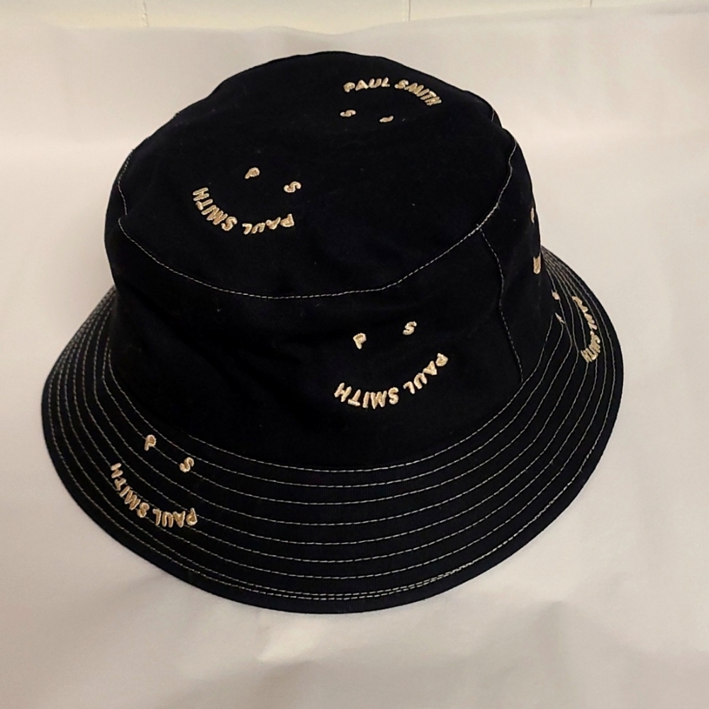 New Paul Smith Women PS Happy Bucket Hat Black